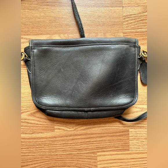 Laura U.S.A. Black Leather Vintage Crossbody Bag - Picture 7 of 13